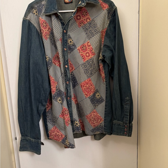 Martini Ranch Patchwork Denim Shirt Jacket - Picture 1 of 3